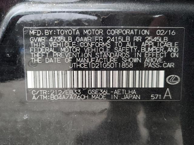 2016 LEXUS IS 350 - JTHCE1D21G5011858