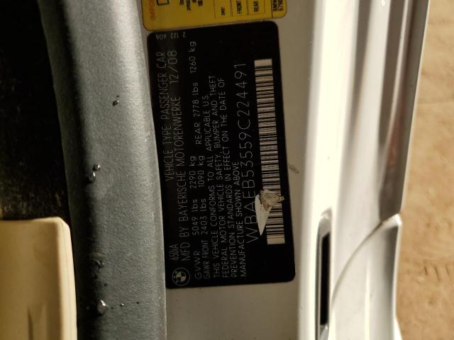 VIN: WBAEB53559C224491 Auction: COPART Lot: 39783363 Location: AL - TANNER WBAEB53559C224491 BMW 6 SERIES 2009 WHITE Photo 12