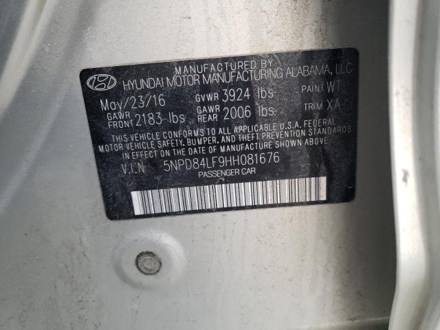 5NPD84LF9HH081676 Hyundai ELANTRA SE