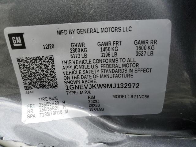 2021 CHEVROLET TRAVERSE R 1GNEVJKW9MJ132972