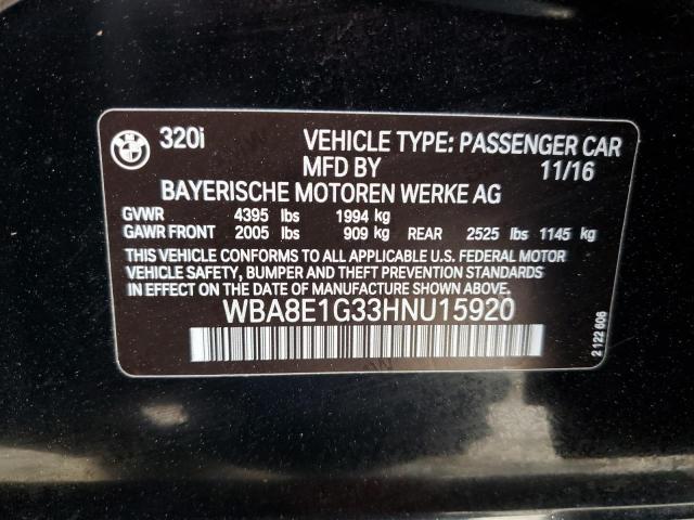 2017 BMW 320 I - WBA8E1G33HNU15920