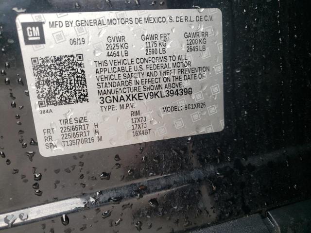 2019 CHEVROLET EQUINOX LT - 3GNAXKEV9KL394398
