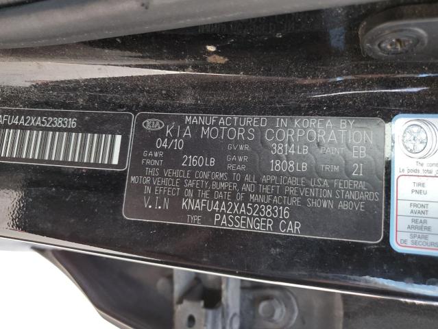 KNAFU4A2XA5238316 KIA FORTE EX