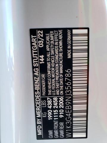 W1K3G4EB9NJ356786 Mercedes-Benz A 220