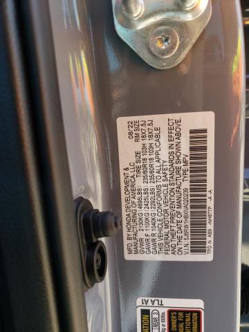 2022 HONDA CR-V EXL 5J6RW1H8XNA020239