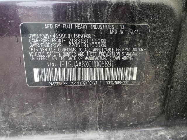 JF1GJAA6XCH005691 Subaru IMPREZA