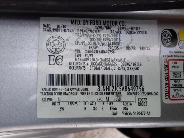3LNHL2JC5AR649756 Lincoln MKZ