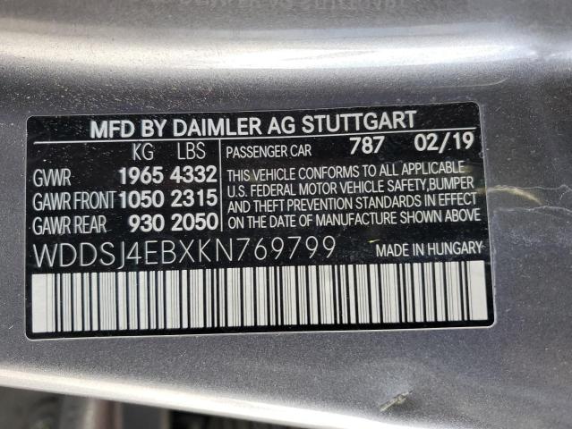 2019 MERCEDES-BENZ CLA 250 - WDDSJ4EBXKN769799