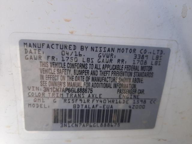 3N1CN7AP6GL888675 Nissan VERSA S