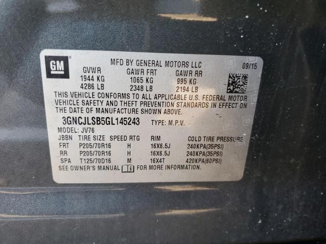 2016 CHEVROLET TRAX 1LT - 3GNCJLSB5GL145243