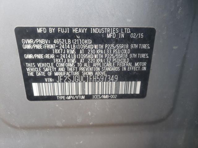 JF2SJGUC1FH597349 Subaru Forester 2.0xt Touring