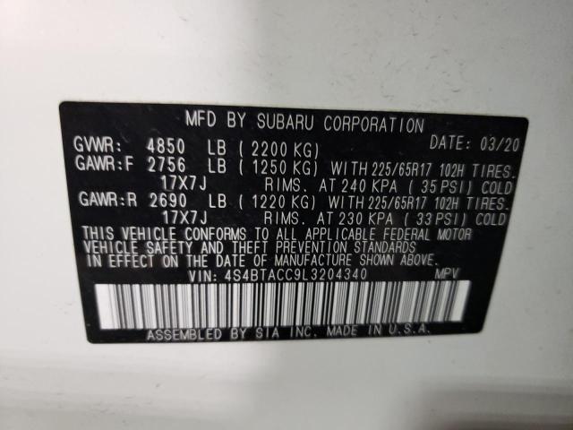 2020 SUBARU OUTBACK PR - 4S4BTACC9L3204340