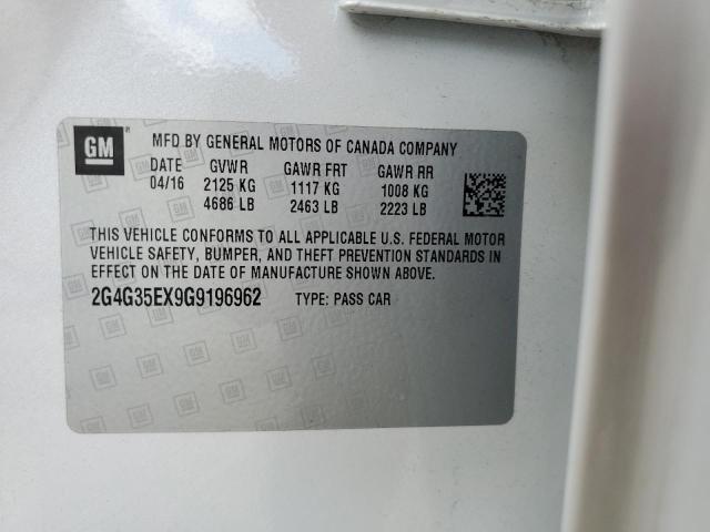 2016 BUICK REGAL SPOR 2G4G35EX9G9196962