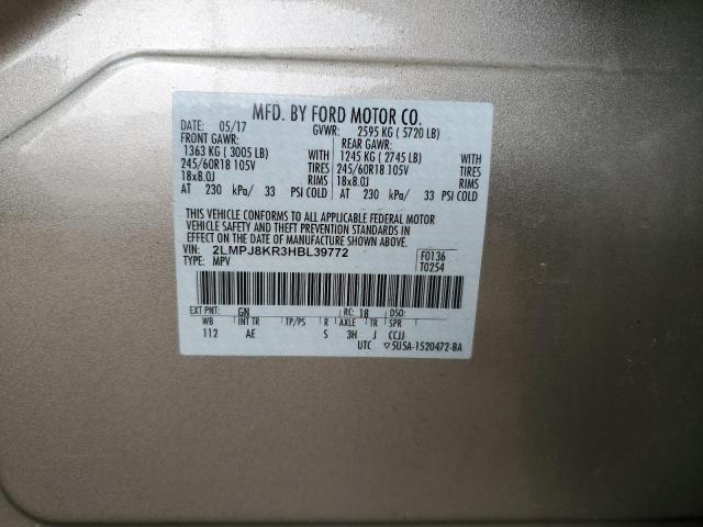 2LMPJ8KR3HBL39772 Lincoln MKX