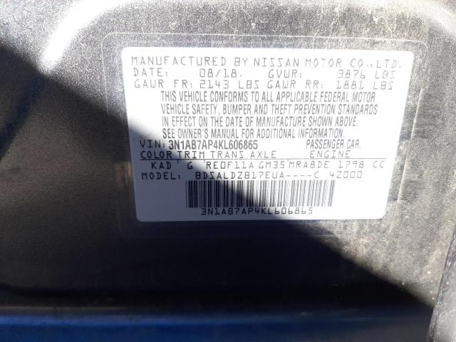 3N1AB7AP4KL606865 Nissan SENTRA S
