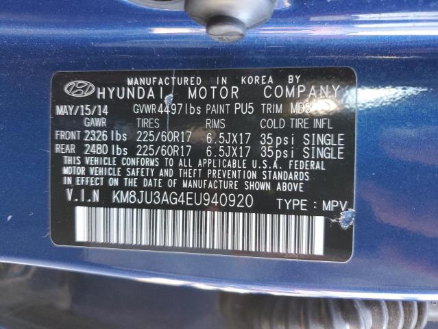 KM8JU3AG4EU940920 Hyundai TUCSON GLS