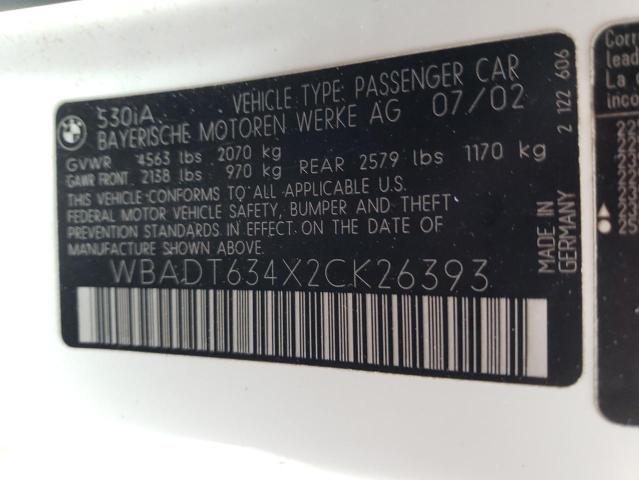 WBADT634X2CK26393 BMW 530 I Automatic