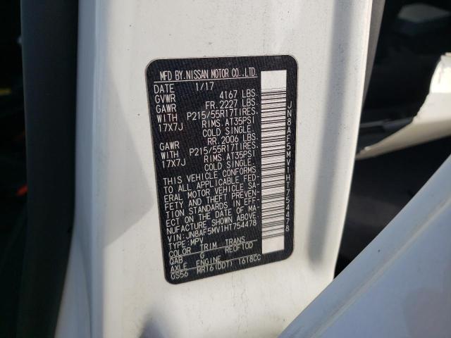 2017 NISSAN JUKE S JN8AF5MV1HT754478