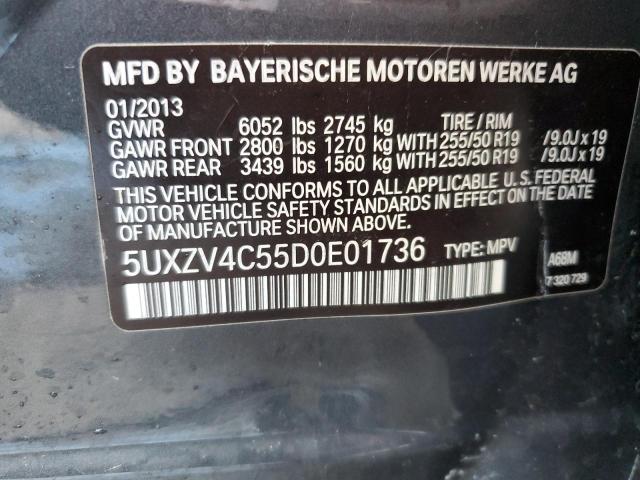 VIN 5UXZV4C55D0E01736 2013 BMW X5, Xdrive35I no.13