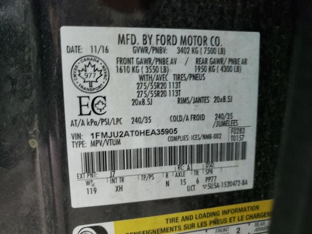 1FMJU2AT0HEA35905 Ford Expedition Limited