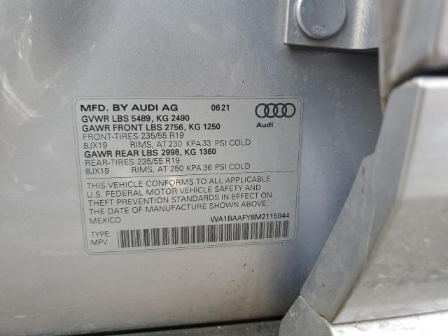 2021 AUDI Q5 PREMIUM WA1BAAFY8M2115944