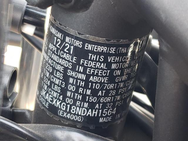 2022 KAWASAKI EX400 - JKAEXKG18NDAH1564