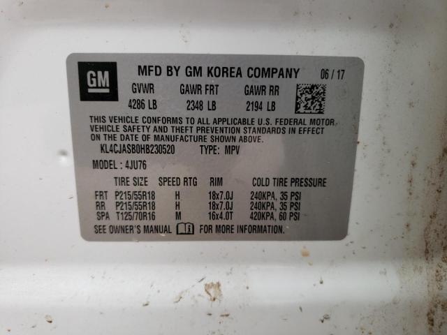 KL4CJASB0HB230520 Buick Encore Preferred