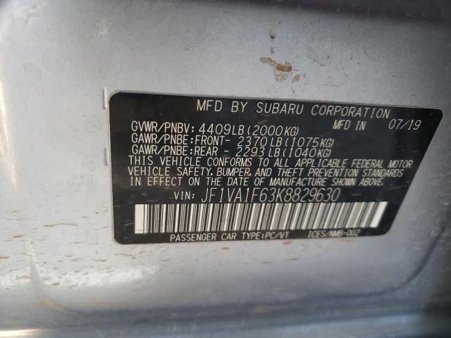 JF1VA1F63K8829630 Subaru Wrx Premium