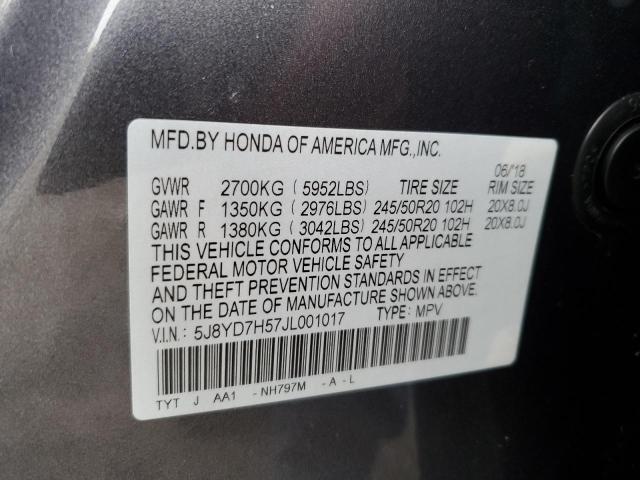 2018 ACURA MDX SPORT 5J8YD7H57JL001017