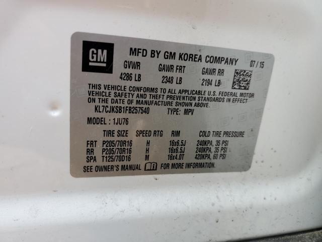 2015 CHEVROLET TRAX LS - KL7CJKSB1FB257540