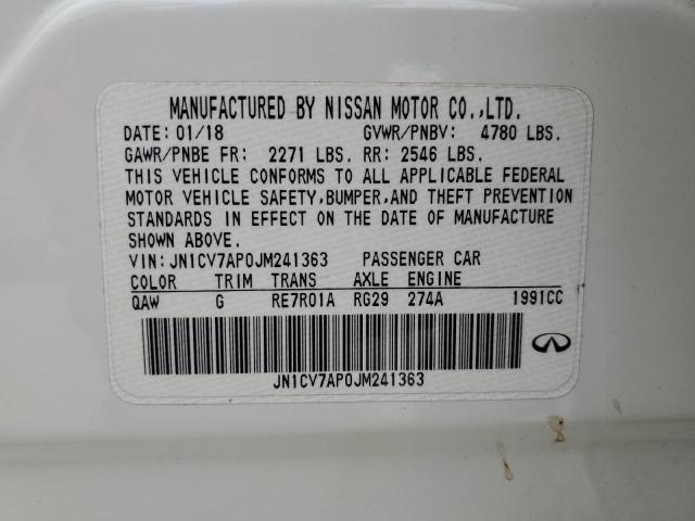 2018 INFINITI Q50 PURE - JN1CV7AP0JM241363