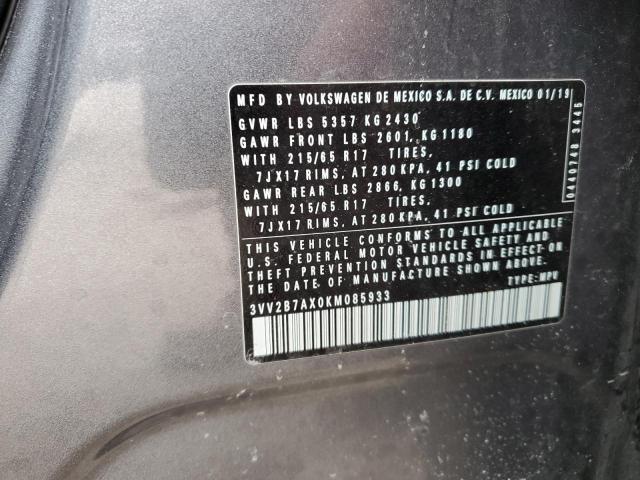 2019 VOLKSWAGEN TIGUAN SE - 3VV2B7AX0KM085933