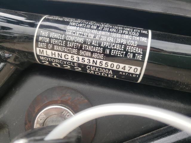 2022 HONDA CMX300 A MLHNC5353N5500470