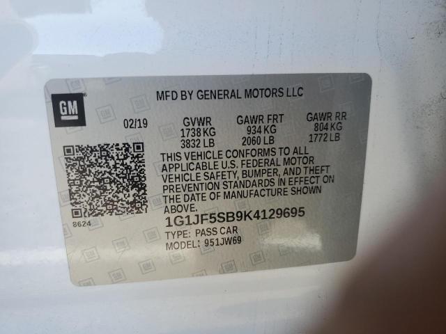 2019 CHEVROLET SONIC PREM - 1G1JF5SB9K4129695