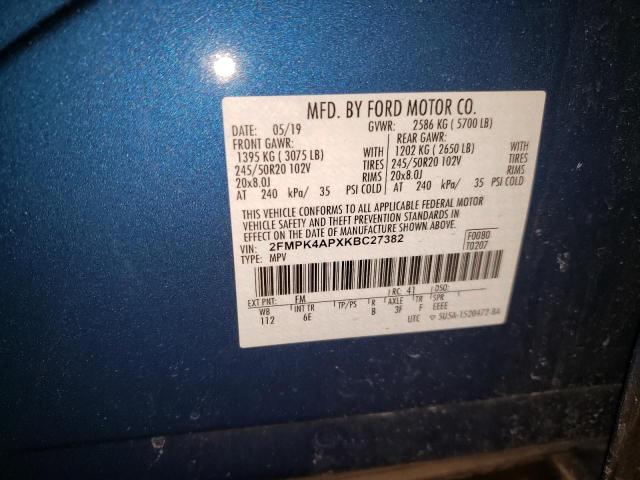2019 FORD EDGE ST - 2FMPK4APXKBC27382