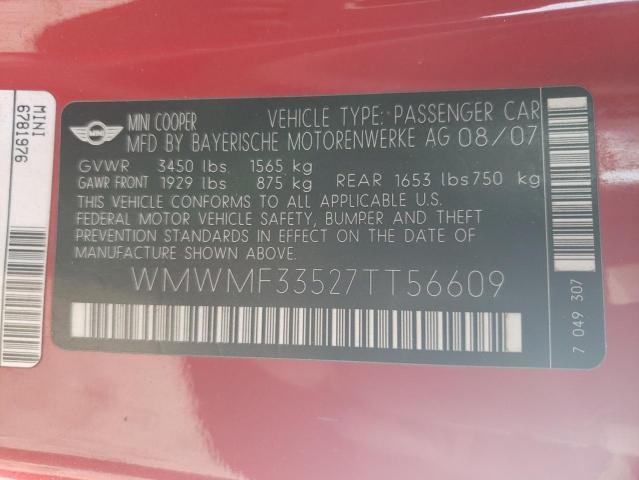 WMWMF33527TT56609 Mini Cooper