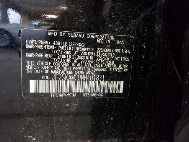 2022 SUBARU FORESTER W JF2SKAMC9NH401831