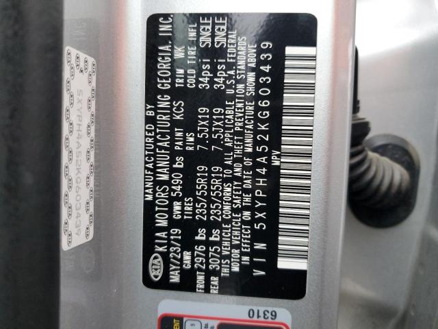 5XYPH4A52KG603439 KIA SORENTO EX