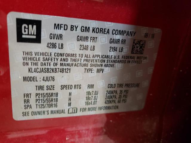 KL4CJASB2KB748121 Buick Encore Preferred