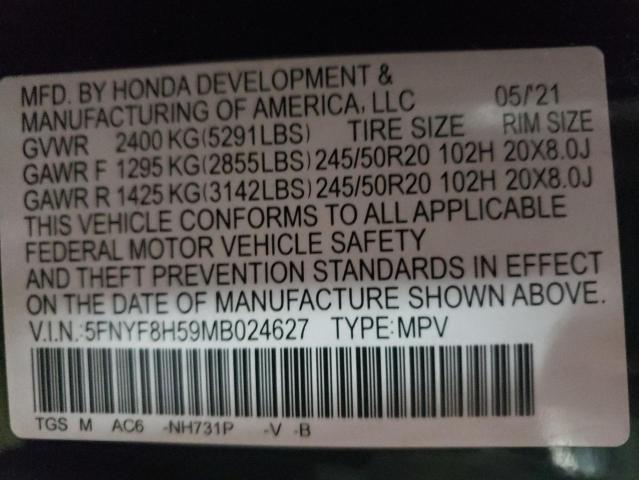 2021 HONDA PASSPORT E - 5FNYF8H59MB024627
