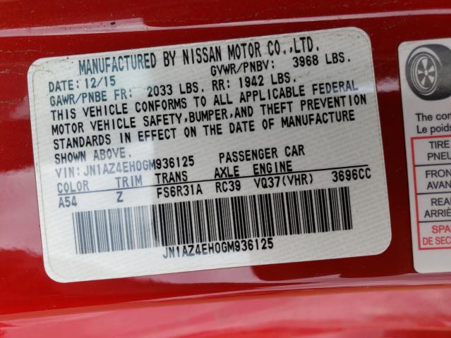 2016 NISSAN 370Z BASE - JN1AZ4EH0GM936125