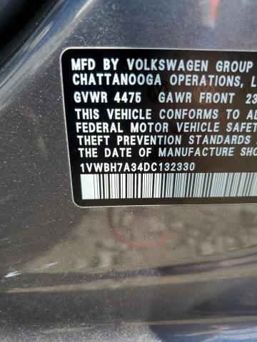 2013 Volkswagen Passat Se VIN: 1VWBH7A34DC132330 Lot: 55702504