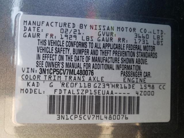2021 NISSAN KICKS SV - 3N1CP5CV7ML480076