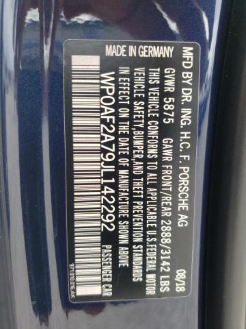 2018 PORSCHE PANAMERA T - WP0AF2A79JL142292