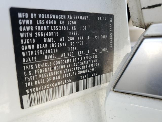 2016 VOLKSWAGEN TIGUAN S - WVGBV7AX3GW009535