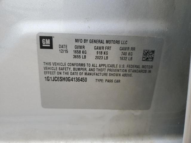 2016 CHEVROLET SONIC LT - 1G1JC6SH0G4136450