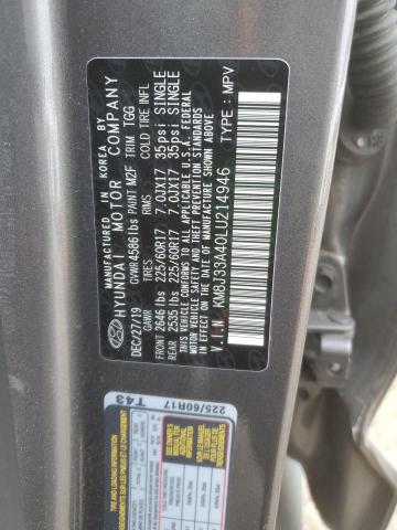 2020 HYUNDAI TUCSON LIM - KM8J33A40LU214946