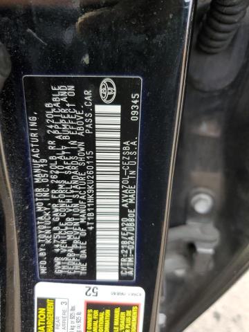 2019 TOYOTA CAMRY L - 4T1B11HK9KU260115