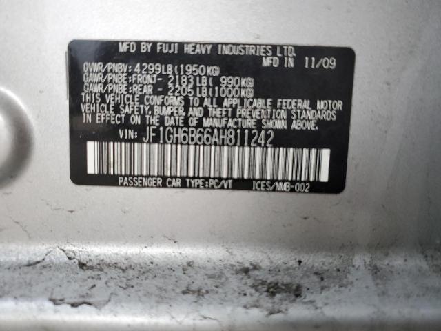 JF1GH6B66AH811242 Subaru Impreza