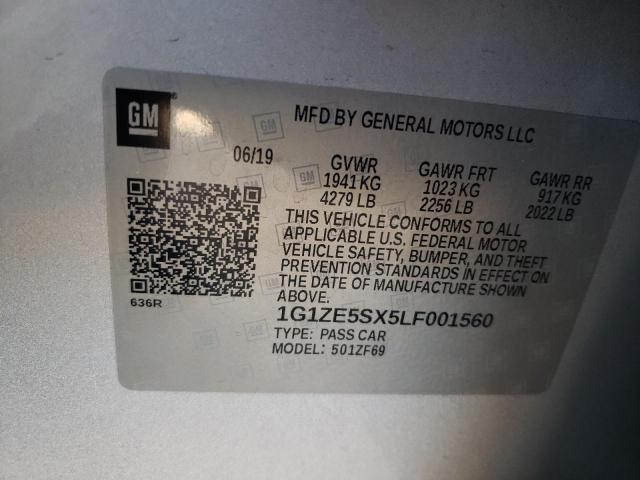 2020 CHEVROLET MALIBU PRE - 1G1ZE5SX5LF001560